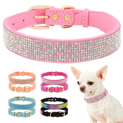 Accesorios para perros y gatos con diamantes de imitación ostentosos, Collar para mascotas, Chihuahua, cachorro, Collar de gatito para perros pequeños, medianos, gatos, Pug, Yorkshire ► Foto 1/1