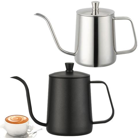 Cafetera de acero inoxidable con cuello de cisne, tetera de té por goteo, utensilio de cocina, 600ml ► Foto 1/6