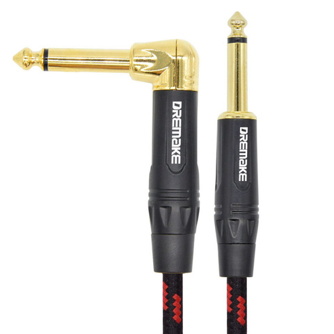 Cable Jack de 6,35mm para guitarra, Cable de guitarra chapado en oro de macho a macho, Cable de instrumento trenzado de algodón para teclado de bajo y guitarra ► Foto 1/6