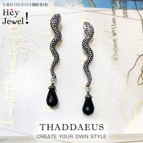 Snake & Crystal pendientes de gota, estilo europeo Glam joyería buena de moda para mujer, 2017 regalo en plata de ley 925, Super Deals ► Foto 1/6