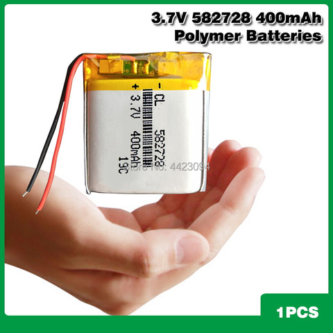 582728 de 3,7 V 400mAh Li-ion recargable Lipo baterías de litio Li-Po batería de polímero para el Altavoz Bluetooth PDA portátil ► Foto 1/6