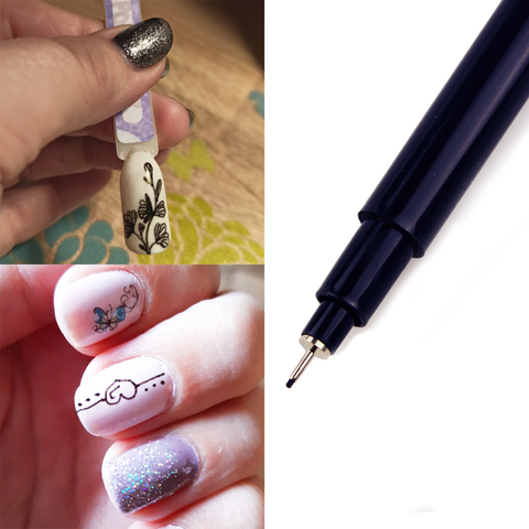 Nail Art Graffiti Pen Pintura a prueba de agua Dibujo delineador Cepillo DIY Patrón de flores Detalle fino Herramientas de manicura ► Foto 1/6