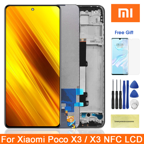 Original POCO X3 pantalla XIAOMI POCO X3 NFC pantalla Lcd de montaje de digitalizador con pantalla táctil partes para XIAOMI POCO X3 M2007J20CG ► Foto 1/6