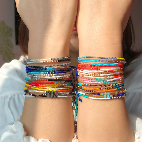 Pulsera de la Amistad Bohemia hecha a mano para mujer, brazalete con cuentas de semillas coloridas étnicas, regalo para fiesta en la playa, 2022 ► Foto 1/6