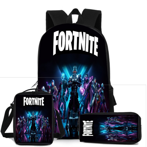 3 unids/set chico niño mochila Fortnite mochila genial impermeable mochila fortaleza noche bolso de la escuela del estudiante chico juguete ► Foto 1/5