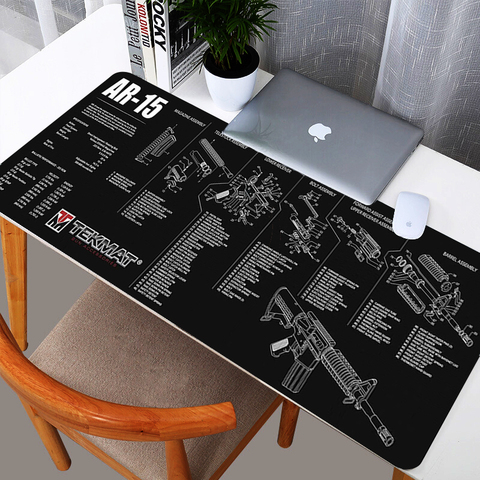 Alfombrilla de limpieza con diseño de pistola AR 15 AK47, tapete para teclado de gran tamaño, 400x900mm, goma suave extendida, XXL, para Gaming y ordenador ► Foto 1/6