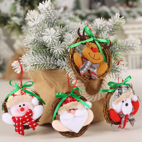 Santa colgantes muñeco de nieve Navidad adornos de árbol de Navidad muñeco colgante arte decoración proveedor adornos navideños para el hogar regalo de los niños ► Foto 1/6