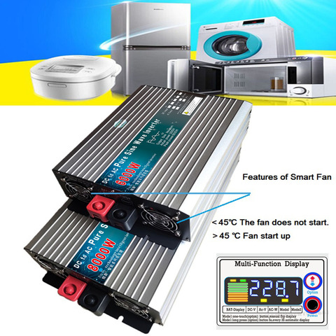 Inversor de onda sinusoidal pura, 12V, 220V, 24V, 110V, 4000W, 5000W, 6000W, transformador de fuente de alimentación ► Foto 1/6