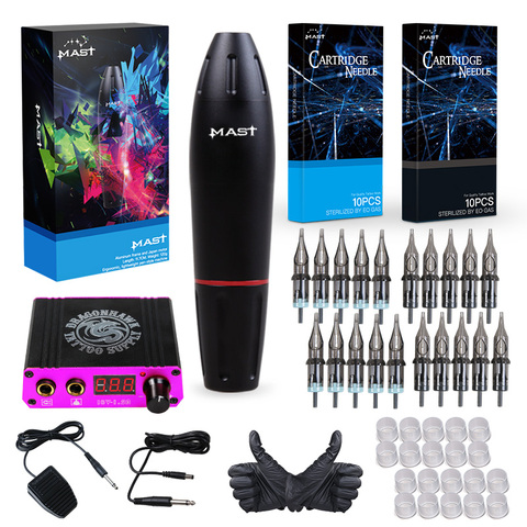 Dragonhawk-Kit de tatuaje TOP, máquina de pluma con Motor, fuente de alimentación, agujas D3029 ► Foto 1/6