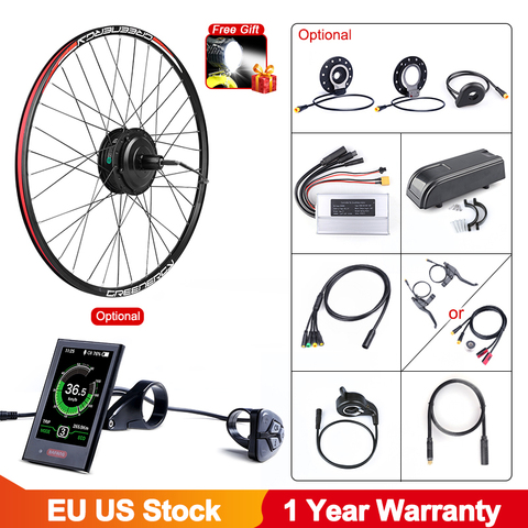 Kit de conversión de bicicleta eléctrica de 36 V/48 V, 250 W, kit de  conversión de bicicleta eléctrica, rueda de motor sin escobillas, rueda de  motor