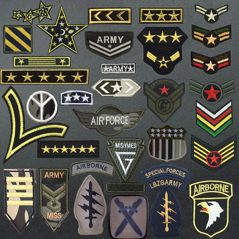 Parche militar bordado para ropa, hierro en la ropa, motivo del Ejército de los Estados Unidos, apliques aerotransportados, rayas, brazaletes con insignia Diy ► Foto 1/6