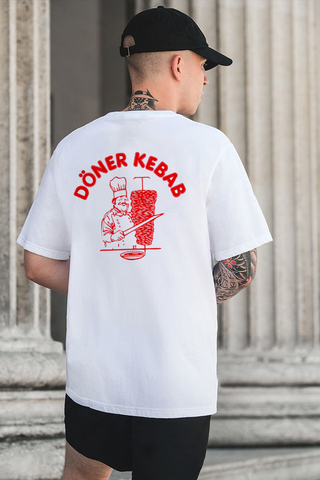 Camiseta blanca divertida para hombre y mujer, camiseta de manga corta de Doner Kebab, ropa de calle para parejas, Tops Vintage Harajuku, ropa ► Foto 1/6