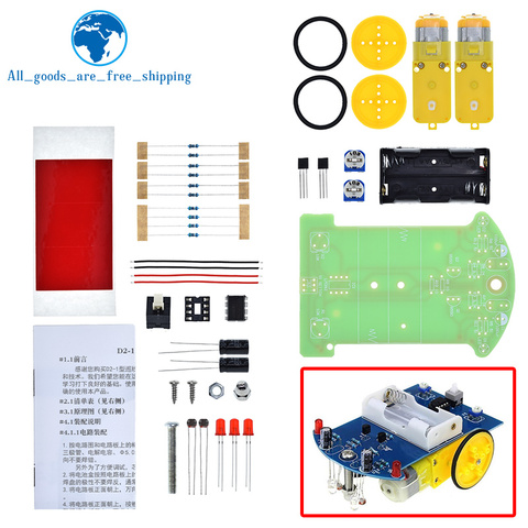 Kit de línea de seguimiento inteligente para coche, D2-1 de Motor TT Kit DIY electrónico, piezas de automóviles de patrulla inteligente ► Foto 1/6