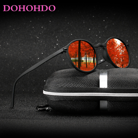 DOHOHDO-Gafas de sol polarizadas redondas para mujer, anteojos de sol Retro Vintage para conducir, Gafas estilo Steampunk para hombre, pequeñas, UV400 ► Foto 1/6