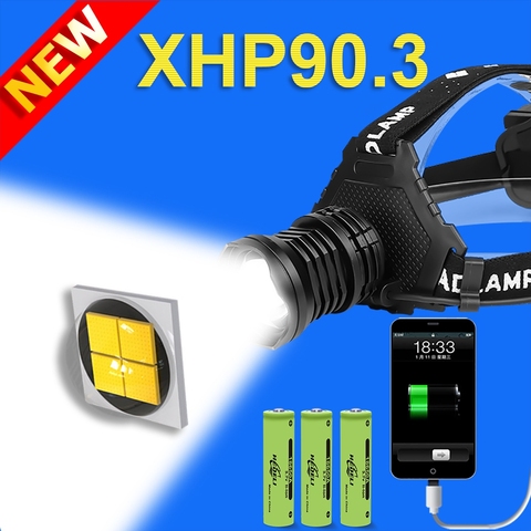 400000 LM XHP90.3 LED faro XHP90.2 alta potencia LED faro Usb 18650 recargable linterna xhp50,2 Zoom cabeza antorcha ► Foto 1/6