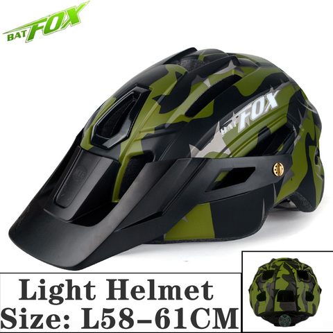 BATFOX-casco de bicicleta moldeado integralmente, para hombre y mujer, color verde mate, PC ► Foto 1/6