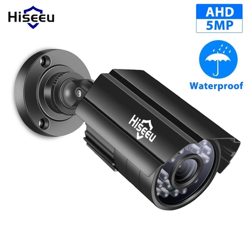 Hiseeu AHBB15 cámara analógica AHD 5MP cable seguridad bala cámara IP al aire libre impermeable noche visión CCTV DVR sistema de seguridad ► Foto 1/6