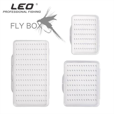 Leo-Caja para anzuelos 28055, para pesca, con base de espuma impermeable, transparente, tamaños S, M y L ► Foto 1/6