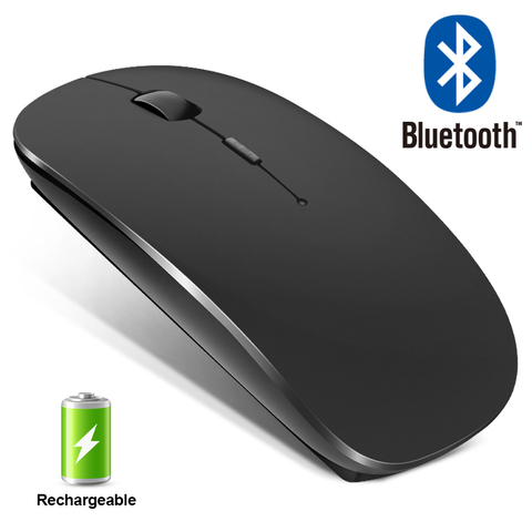 Ratón inalámbrico recargable por Bluetooth, silencioso, ergonómico, Mini, USB, óptico, para PC y portátil ► Foto 1/6