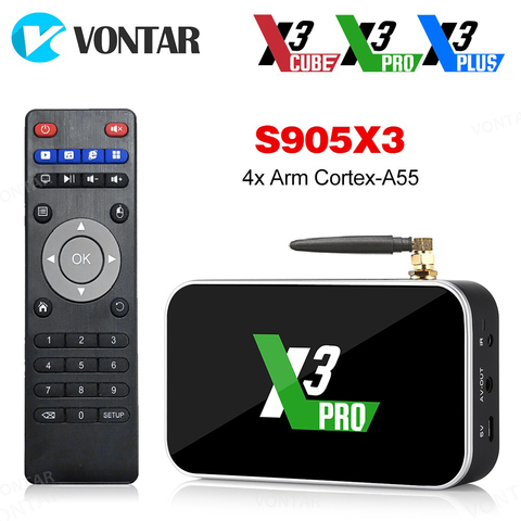 Ugoos-TV Box X3 PRO, Android 9,0, decodificador de señal con Amlogic S905X3, 4GB de RAM, 32GB, X3 Plus, 64GB, DDR4, WiFi, 1000M, 4K, X3, cubo, 2GB, 16GB ► Foto 1/6