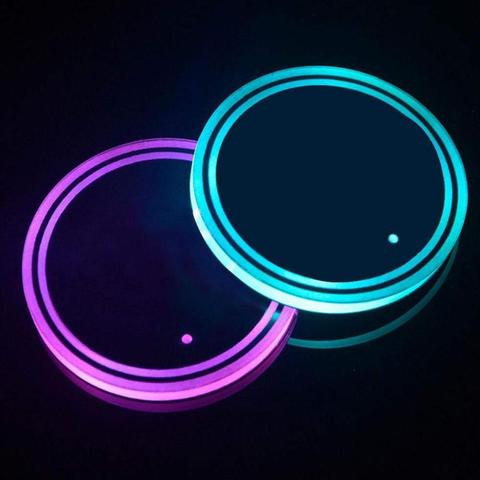 Portavasos LED Universal para coche, alfombrilla de luz RGB, decoración Interior de posavasos para bebidas ► Foto 1/6