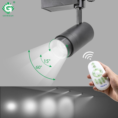 Sistema de Control inalámbrico RF de 2,4G, luz LED de pista CCT, luces de riel regulables, brillo con zoom, iluminación de tienda de ropa de 20W ► Foto 1/6