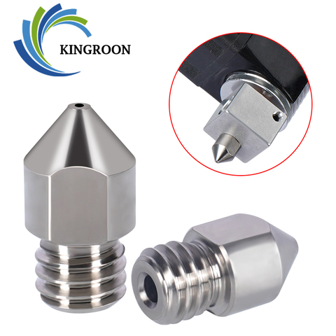 KINGROON-boquilla para impresora 3D MK8, extrusora de boquilla de aleación de titanio, boquilla de metal de alta dureza, rosca M6, 0,4mm para filamento de 1,75mm ► Foto 1/6