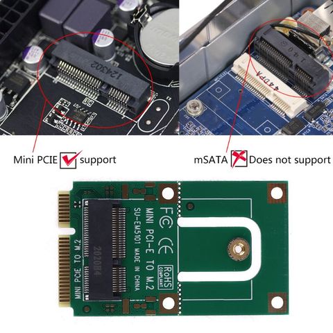 Mini PCI-E a m2 Adaptador convertidor tarjeta de expansión m2 llave E interfaz para m2 módulo inalámbrico Bluetooth WiFi ► Foto 1/6