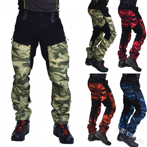 De los hombres pantalones de hombre Casual Multi bolsillos de la táctica militar pantalones prendas de vestir recto pantalones pesca largos pantalones X231G + ► Foto 1/6