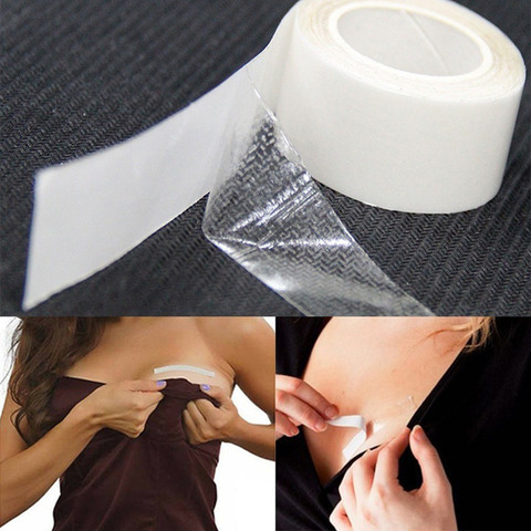 Cinta de tela impermeable para vestido, adhesivo para pechos, tira del sujetador transparente segura, lencería transparente de doble cara, 5M ► Foto 1/6