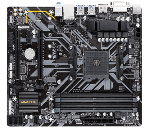 Utiliza Gigabyte GA-B450M DS3H AM4 para AMD Ryzen 3/5/7/9 1th! 2th! 3th! Athlon USB3.1 HDMI M.2 B450 Micro-escritorio ATX PC placa base ► Foto 1/3