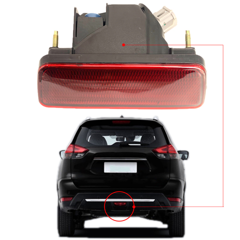Trasera parachoques Centro Reflector luz trasera niebla roja luz de la lámpara para Nissan X-Trail T32 Rogue T32 2014-2022 accesorios de coche ► Foto 1/6
