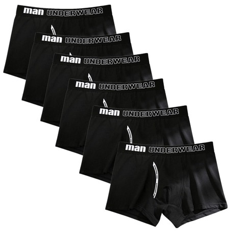 6 unids/lote, de algodón calzoncillos de boxeador de los hombres transpirable sólido ropa interior Flexible Boxershorts Cuecas forzosamente Homme 365 ► Foto 1/6