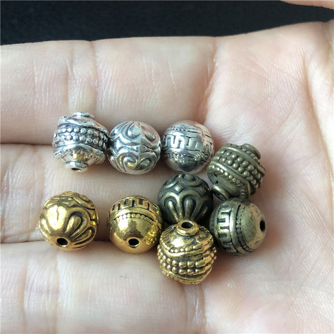 15 Uds. 9mm muddy cuentas redondas de metal grabadas para cuentas de joyería DIY pulsera hecha a mano accesorios Rosario musulmán Islámico ► Foto 1/1