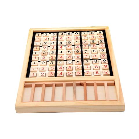 Ajedrez Sudoku de madera, números 1 a 9 juegos de escritorio, puzle educativo para niños y adultos ► Foto 1/6