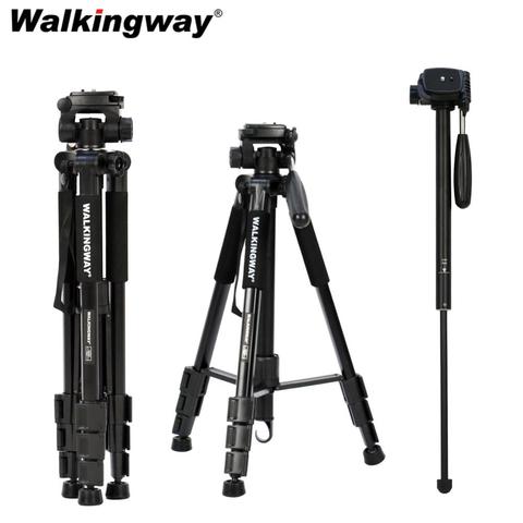 Walkingway-trípode profesional Q222 para cámara, trípode con luz estática, monopié, soporte de viaje para cámara DSLR, SmartphonePojector ► Foto 1/6