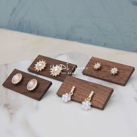 Organizador de joyas de madera, soporte de exhibición para pendientes, estante para collares ► Foto 1/6