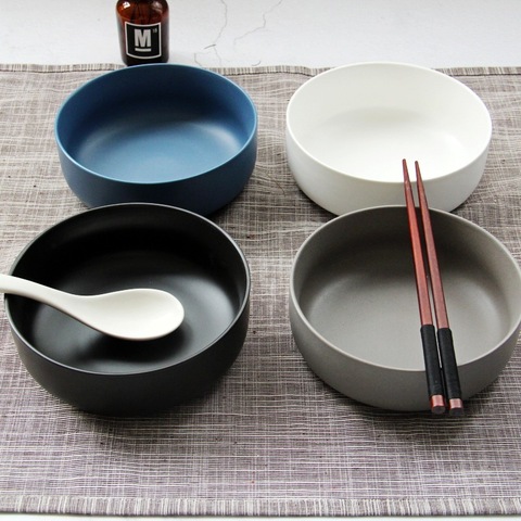 Cuenco coreano pequeño de porcelana y salsa de 6 pulgadas, tazones de cocina de cerámica, rosa y azul tazón de arroz, vajilla ► Foto 1/6