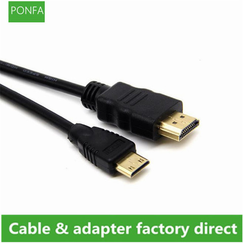 Alta Velocidad Mini HDMI a HDMI Cable 1m 1,5 m 2m 3m 5m macho a macho de 4K 3D 1080P para Tablet Cámara MP4 Mini HDMI cable ► Foto 1/5