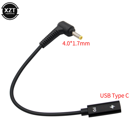 Adaptador/cargador de energía para Lenovo, Asus, BenQ, PD, Notebook, USB 3,1 tipo C hembra a DC 4,0x1,7 macho ► Foto 1/6