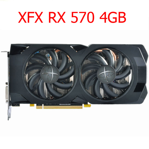 XFX RX 570 4GB tarjetas gráficas GPU AMD Radeon RX570 4GB 256bit 2048 sp tarjeta de Video PC ordenador Mapa de juegos PCI-E X16 usado no minería ► Foto 1/6