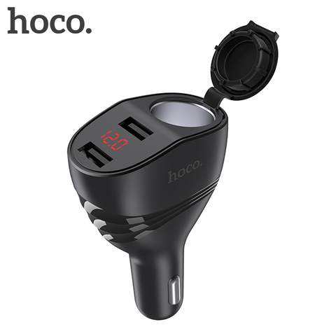 HOCO-cargador USB Dual para coche, con ranura para encendedor de cigarrillos, pantalla LED, 96W, 3.1A, adaptador de carga rápida para iPhone 11 Pro ► Foto 1/6