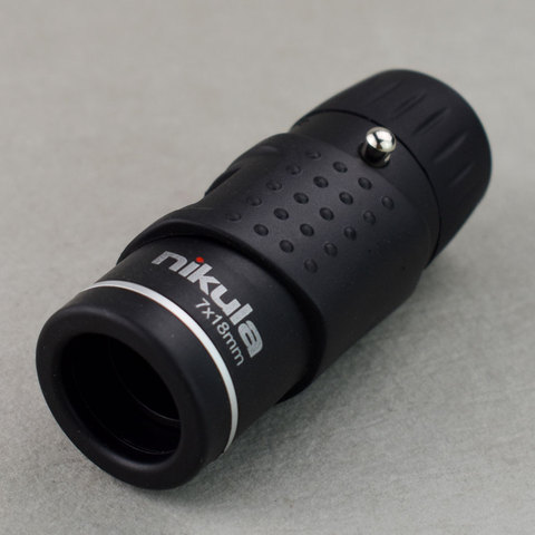 Nikula-Mini telescopio Monocular 7X18, auténtico y potente, portátil, portátil, de mano, para caza al aire libre, Camping, bolsillo de alta definición, negro ► Foto 1/6