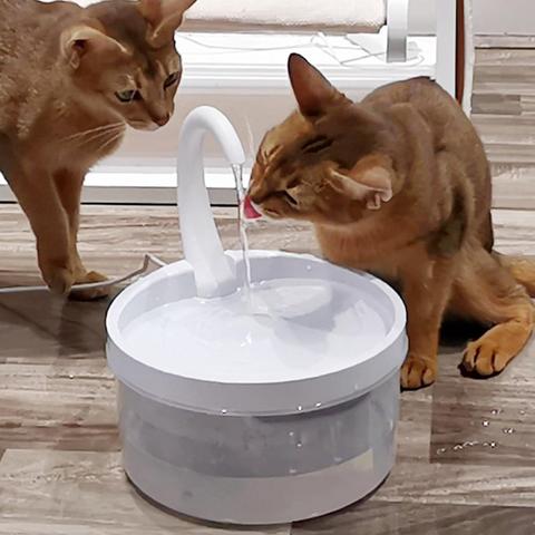 Fuente de agua para mascotas, bebedero automático para gatos y perros, fuente de agua de 2L con cuello de cisne y Gato ► Foto 1/6