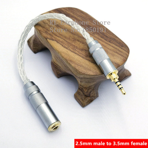 Cable de Audio plateado de 8 núcleos, 2,5 hembra a 4,4 macho, 2,5mm/4,4mm a 3,5mm, adaptador equilibrado hecho a mano para reproductor de música HIfi MP3 ► Foto 1/6