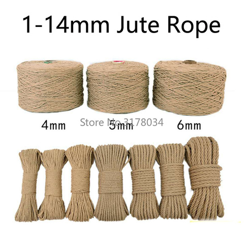 Rollos de cuerda de tela de Yute Natural, cordón macramé trenzado de cáñamo, bricolaje, cesto artesanal para rascar mascotas y gatos, decoración hecha a mano de 10mm ► Foto 1/5