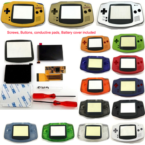 Pantalla LCD GBA IPS, Luz de fondo con mucho brillo de 10 niveles, para consola Gameboy Advance versión V2 con carcasa precortada ► Foto 1/6