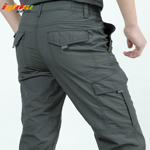 Pantalones casuales de secado rápido para hombres pantalones de estilo militar de verano para hombres pantalones Cargo tácticos para hombres pantalones impermeables ligeros para hombre ► Foto 1/6