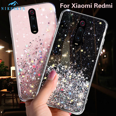 Para Redmi Nota 9S 8 Pro 8T 7 6 5 4X lentejuelas brillo caso para Redmi 9A 9C 10X 8 8A K30 K20 7A 6A 6 Pro 5A 4X brillante suave de la cubierta del TPU del ► Foto 1/6