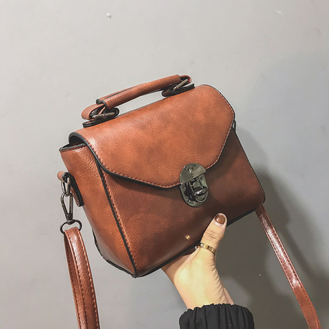 2022 nuevo Vintage Casual mujer solapa cuero de moda pequeño paquete femenino Simple bolsos damas hombro bandolera de mensajero ► Foto 1/6